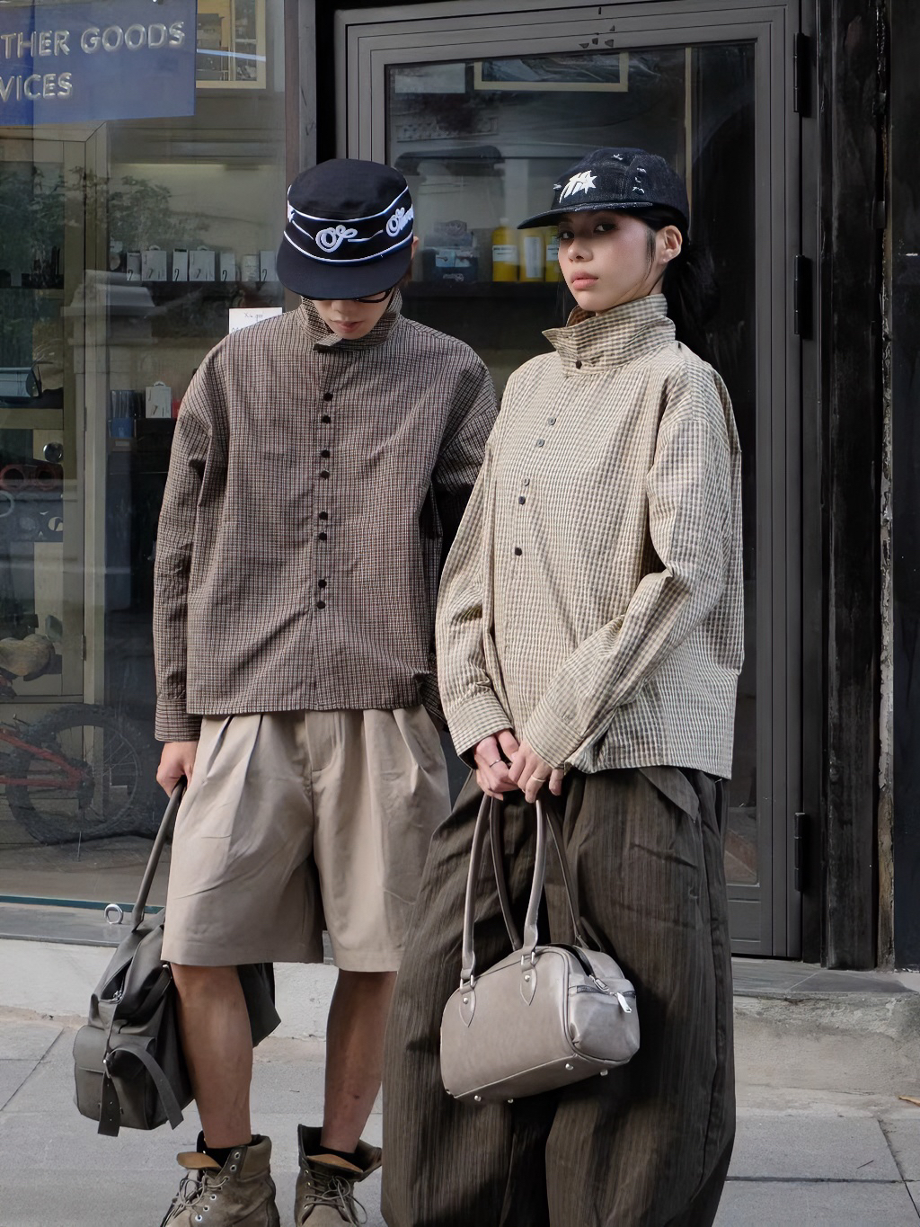 Double Button High-neck Shirt