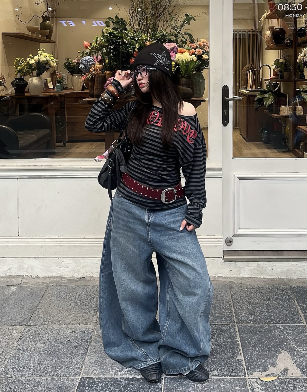 Wash Breakage Baggy Jeans